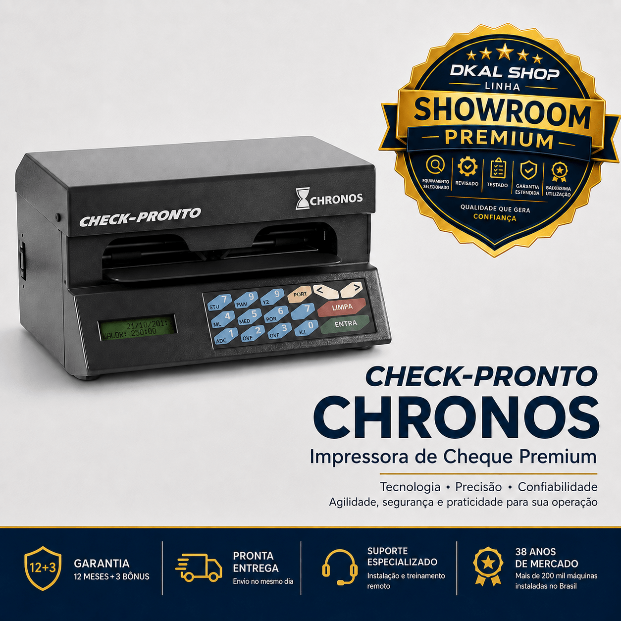 IMPRESSORA DE CHEQUES CHRONOS ACC-300 CHECK-PRONTO SHOWROOM PREMIUM | REVISADA | GARANTIA 12 + 3 MESES