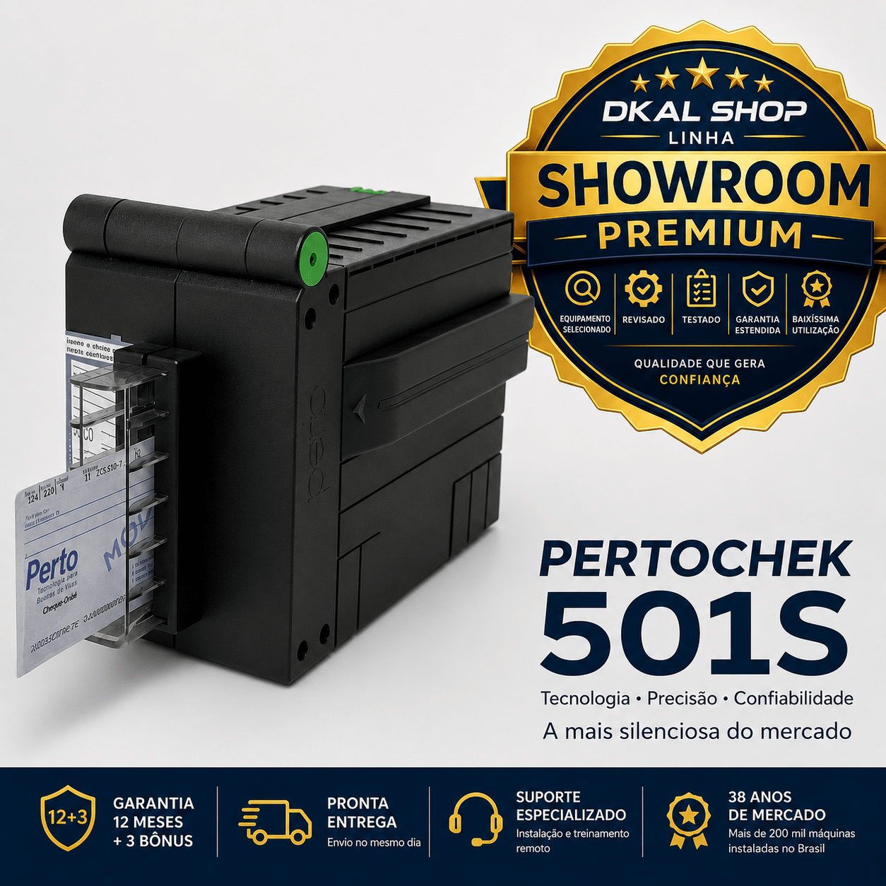 Impressora de Cheques Pertochek 501S 128K Showroom Premium | Revisada | Garantia 12 + 3 Meses | USB Incluso