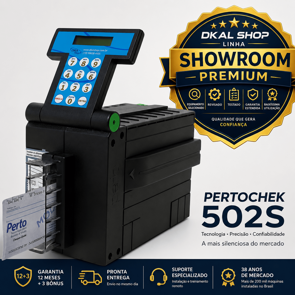 Impressora de Cheques Pertochek 502S 128K Showroom Premium | Revisada | Garantia 12 + 3 Meses | USB Incluso
